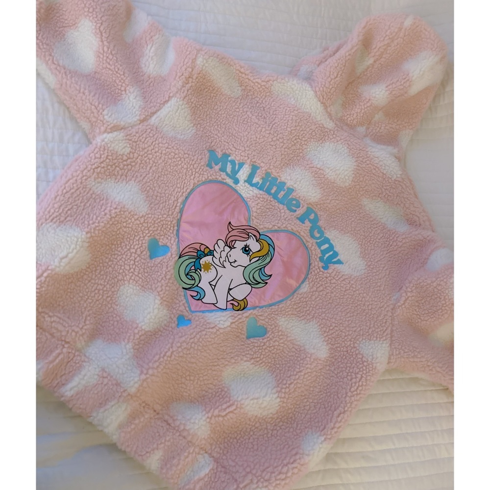 Dolls Kill My Little Pony Jacket Clouded Heaven Faux Fur Jacket Oversized Jacket